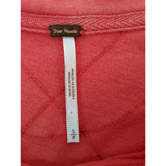 Free People Sleeveless Mini Dress Coral Small Ruffled Distressed Tee Cotton Top - Picture 4 of 7